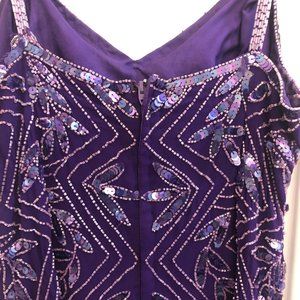 Handmade Purple/Silver Sequin Beaded Prom Queen Dream Mini Dress